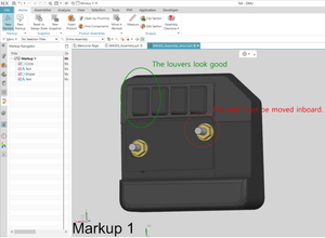 NX DMU Markup - dokumentace stádií návrhu